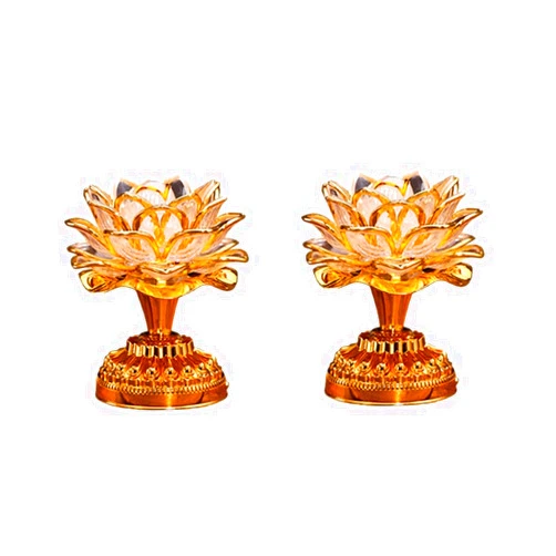 OSALADI 2pcs Lotus Buddha lamp Buddhist Light Buddhist Supplies Buddhist Lotus Lamp Wishing Light LED Lotus Buddhist Lamp LED Candle Lights Portable Everlasting Light