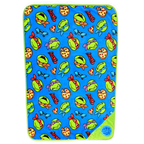 Teenage Mutant Ninja Turtles Musical Warm, Plush, Throw Blanket - Extra Cozy and Comfy for Your Toddler, Blue