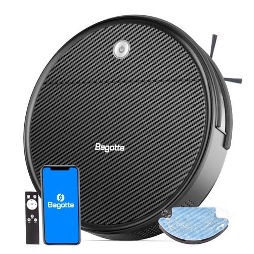 Bagotte Robot Vacuum Cleaner and Mop, Tangle-Free,2000Pa Suction Robotic Vacuum Cleaner with Schedule, WiFi/App/Alexa, Self-Charging,Ideal for Hard Floor, Pet Hair and Carpet