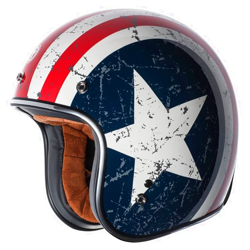 TORC (T50 Route 66) 3/4 Helmet with 'Rebel Star' Graphic (White, X-Small)