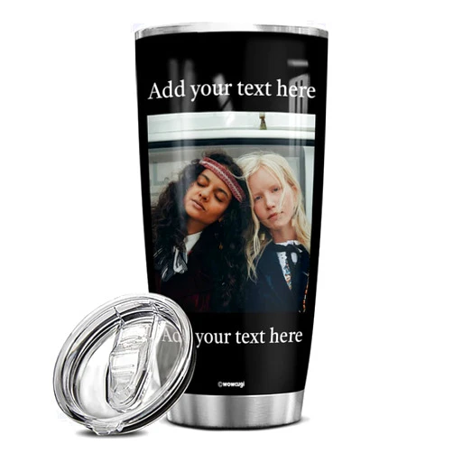 wowcugi Personalized Picture Photo Tumbler Custom Pictures Stainless Steel Insulated Tumblers Coffee Mug 20oz 30oz For Women Girls Birthday Christmas Friendship Cup Gifts For Bestie Best Friend Sister