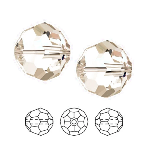 Adabele 200pcs Adabele Austrian 6mm Faceted Loose Round Crystal Beads Silver Champagne Compatible with 5000 Swarovski Crystals Preciosa SS2R-629