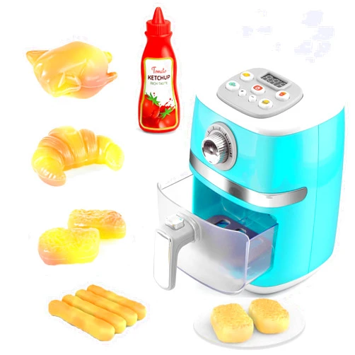 Cewuky Kids Play Kitchen Set, Toy Air Fryer Set, Chef Pretend Play Including Color Changing Food, Cooking Toys with Sound&Light for Boys Girls 3 4 5 6