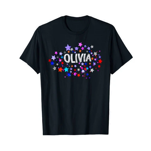 Women Girl Heart Olivia First Names I Love Olivia Retro Olivia First Name Proud Personalized Vintage T-Shirt