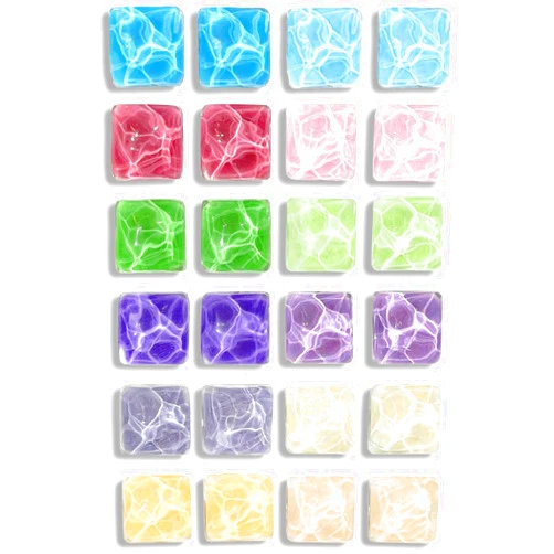 Qualsen Fridge Magnets, 24 Pcs Refrigerator Magnets, Strong Magnets for Whiteboard, Small Magnets for Fridge Magnets for Kid, Cute Magnets for Locker, Office, Kitchen,School (Water Ripple Square)