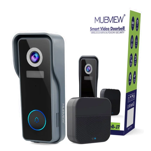 MUBVIEW Wireless Doorbell Camera with Chime 2K HD, WiFi Video Doorbell Camera with Voice Changer, Motion Detector, Anti-Theft Device, Night Vision, 2-Way Audio, SD/Cloud Storage, No Subscription