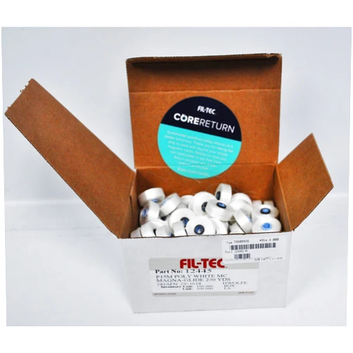 Fil-Tech Magna-Glide Poly Classics Style M Jumbo 230yd Prewound Bobbins 100ct White (1)