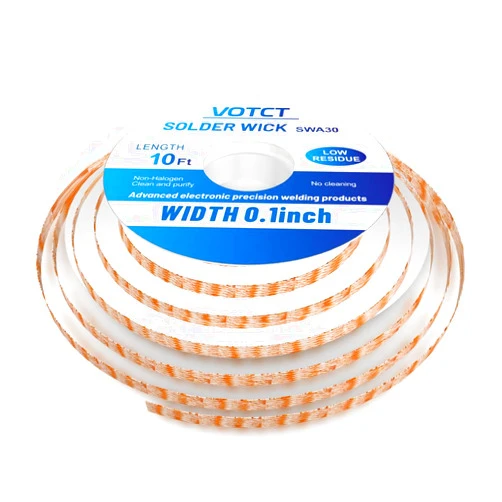 VOTCT Solder Wick Braid No-Clean Desoldering Wick soldering Wire Roll Width 0.1in,Length 10Ft