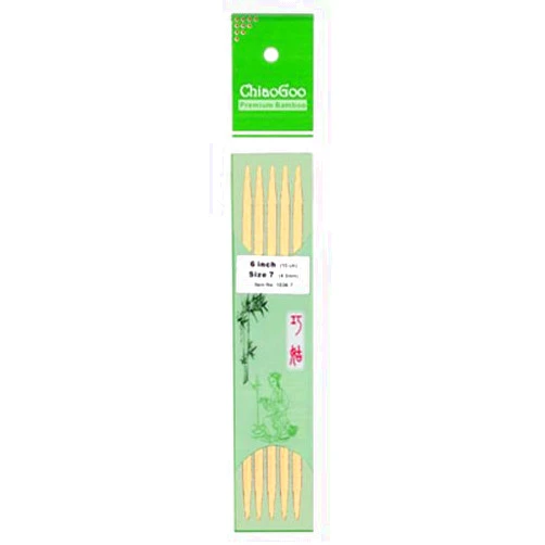 ChiaoGoo Double Point 6 inch (15cm) Bamboo Natural Knitting Needle Size US 2 (2.75mm) 1016-2