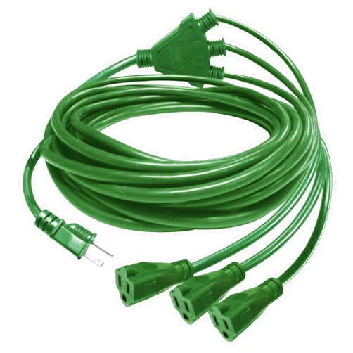 Teklectric (25ft) Outdoor Extension Cord 1 to 3 Splitter, 3 Prong Outlets Plugs, Max 13ft End to End (25 FT Total),16/3C SJTW Weatherproof Wire for Outdoor String Lights Other Appliances, UL Listed