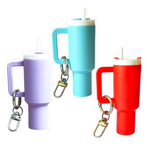 Generic 6PCS Mini Cup Keychain with Detachable Storage, Tumbler Keychain for School Bag Key Ring Backpack Charm Keychain