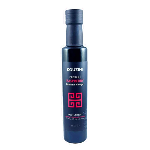 Kouzini Ultra Premium Raspberry Balsamic Vinegar, Aged Balsamic Vinegars from Modena, Italy, Premium, Smooth & Full-Bodied Flavor, 250ml Bottle