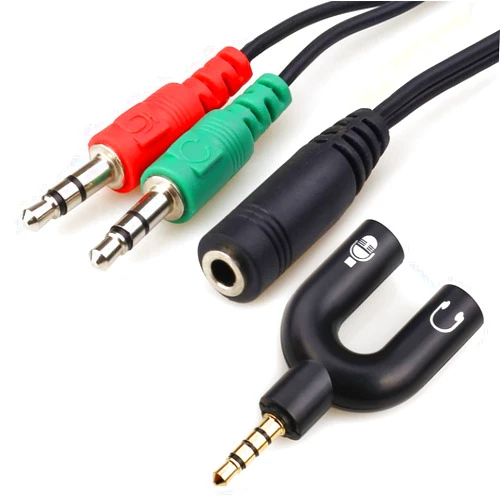 NANYI 2 in 1 3.5mm Headphone Splitter Adapter (Mic+Audio) U and Y Splitter for Audio Stereo Headphone and Microphone for Phone, Computer, MP3