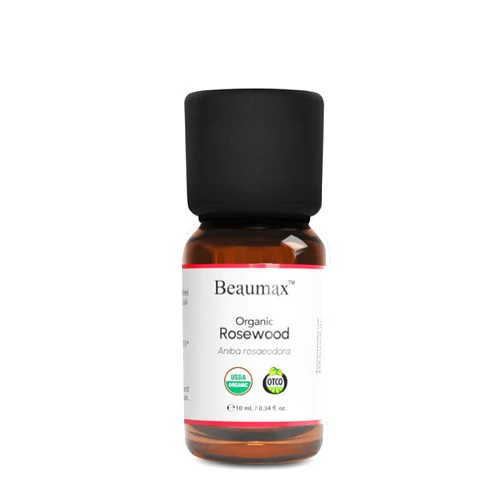 Beaumax Rosewood Organic Essential Oil (Aniba Rosaeodora) - Beaumax USDA Certified 100% Pure Therapeutic Grade Undiluted Aroma Oil 10ml (0.34 fl oz)