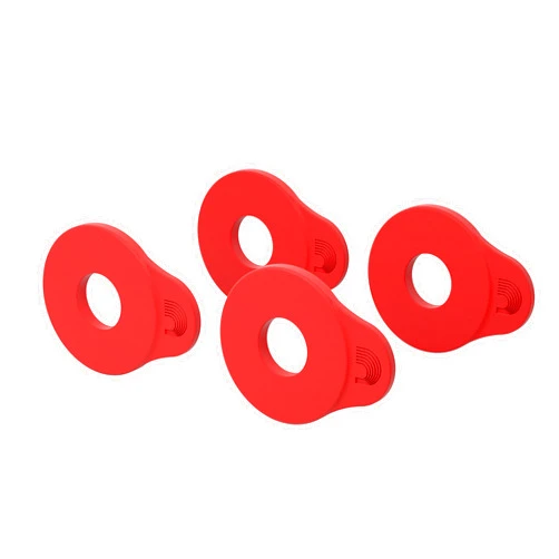 D'Addario Accessories Flex Lock Strap Blocks - Locks Straps In Place - Protect Your Instrument with No Modifications or Hardware - Easy to Attach - Set of 4 Blocks - Red