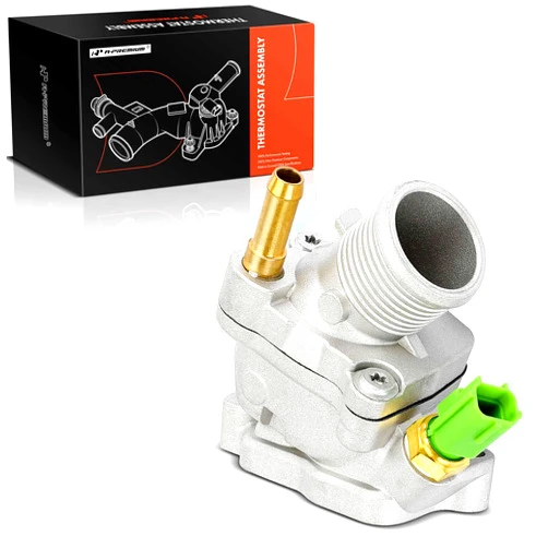 A-Premium Engine Thermostat Housing Assembly Compatible with Volvo C70, S60 2002-2009, S80 2004-2006, V70 2002-2007, XC70 2003-2007, XC90 2003-2006, Replace# 30637216, 30650469