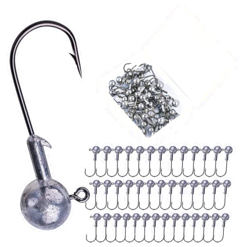 Goture Round Jig Head, Lead Jig Head Hooks for Freshwater Saltwater Fishing, Swimbait Jig Heads with Fishing Box for Trout Bass Fishing, Crappie Pro Jig Heads