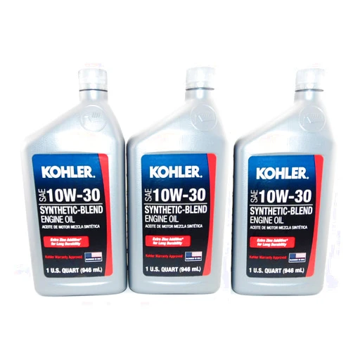 Wuiil Maintenance 3 PK Kohler Engine 10W30 Synthetic Blend Motor Oil 1 Quart Bottles