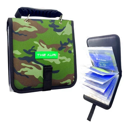 Thekuai Fishing Tackle Binder, Lure Storage Bag, Soft Bait Binder, Fishing Organized Storage Rig Bag for Baits, Rigs, Jigs and Lines, Suitable for Fresh Water and Saltwater