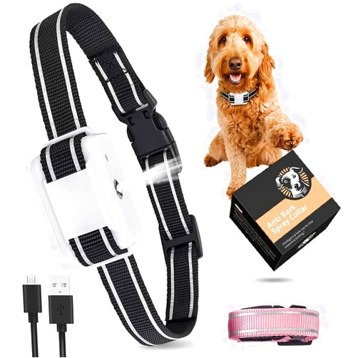 Sumao Anti Barking Dog Collar, Auto Citronella Spray Stop Bark Device Dog Anti-Bark Training Deterrent Collar No Bark Dogs Collars Anti-Barking Stopper (Black)