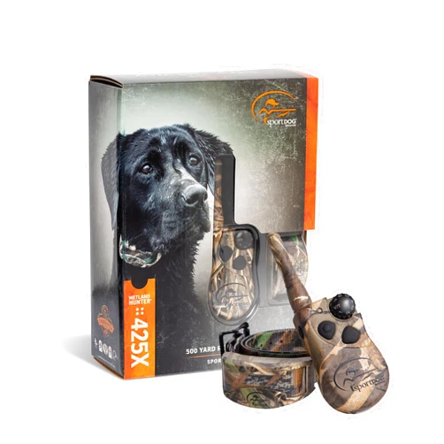 SportDOG WetlandHunter 425X Remote Trainer - Reliable Off-Leash Control - Rechargeable - Waterproof DryTek Technology - Adjustable Training Collar - Camouflage - 500-Yard Range, 1 Collar