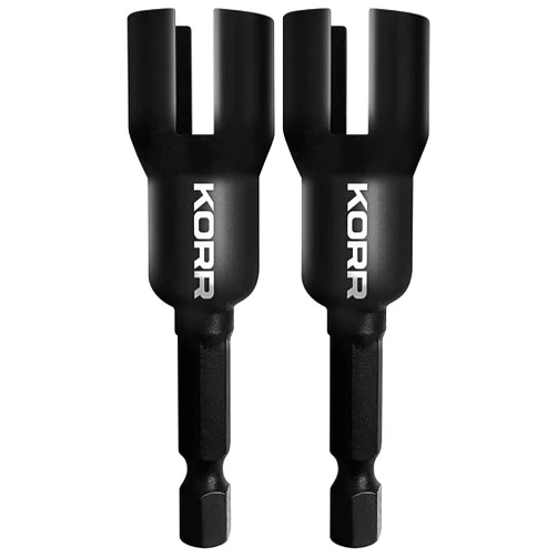 Norske KORR Tools KIBPP027 2 Pack Wing Nut Driver, Slot Wing Nuts Drill Bit Socket Wrenches Tools, 1/4 inch Hex Shank for Panel Nuts, Eye Screws, C Hook Bolts