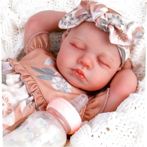Aori Lifelike Reborn Dolls - Realistic 20-Inch Newborn Baby Girl Doll with Poseable Limbs and Feeding Kit, Set for Kids 3+