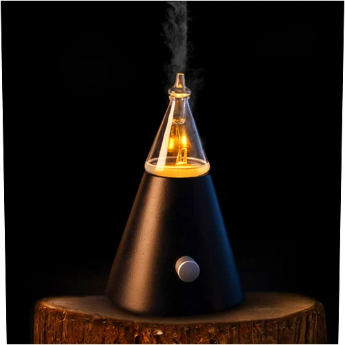 USMLMOOT Babel Tower Aroma Nebulizer - Waterless Essential Oil Diffuser with Wood and Glass, Professional Grade Cold Air Technology, Super Quiet, No Water, No Heat, No Plastic - Original Design