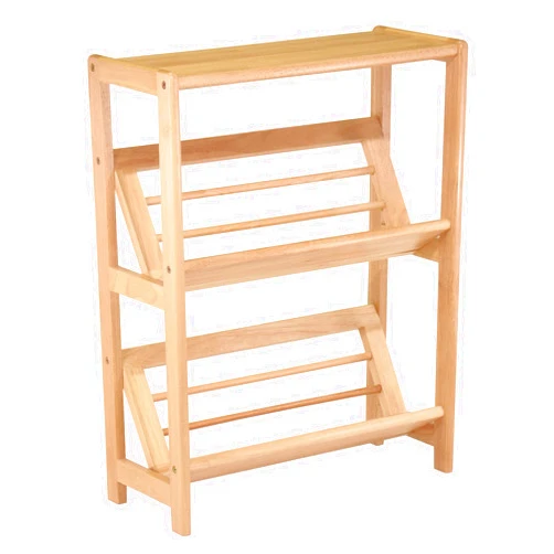 Winsome Mission Beech Wood 4-Tier Bookshelf With Slanted Shelf, Natural (82430)