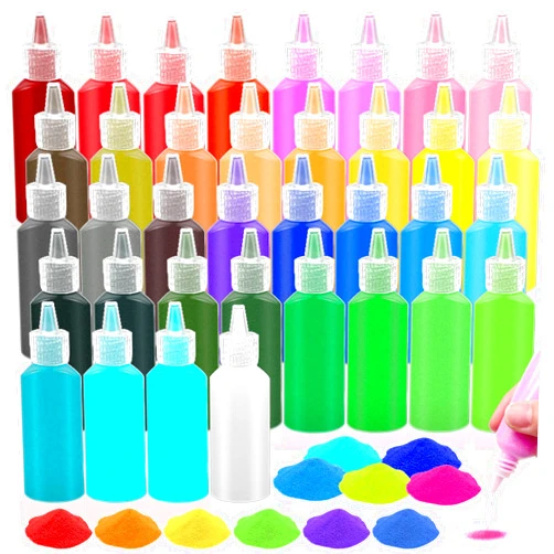Hdagbnn 36 PCS Art Sand Set,1.25oz Colored Art Sand Bottles,Sand Arts and Crafts Kit,Scenic Sand for Kids,Painting,Crafts,DIY,Wedding Decor,Decorations