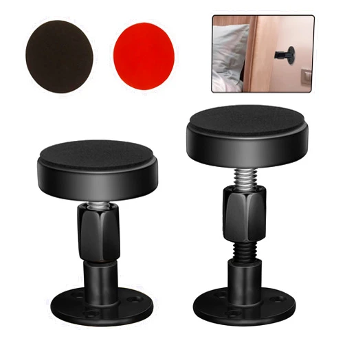 Neatbuddy 2PCS Black Adjustable Bed Frame Anti-Shake Tool, Headboard Stoppers with Free Furniture Pads and Screws, No More Creaking, Protect The Wall from Banging, Easy to Install (1.1-2.5in)