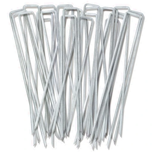 TreeLen Tent Stakes 12Inch 50pcs Galvanized Landscape Staples,Tent Pegs Heavy-Duty Sod Pins Anti-Rust Fence Stakes Securing Pegs Trampoline Stakes