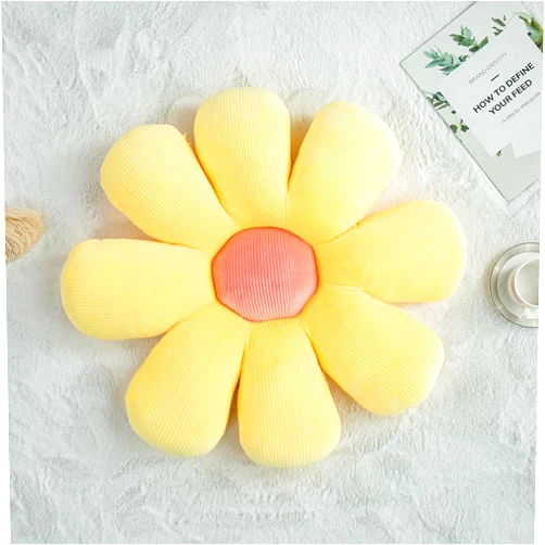 TaiBest Flower Pillow,Flower Shaped Throw Pillow,Flower Shaped Seating Cushion, Floor Pillow, Cute Room Decor & Plush Pillow (23.6, Sun Yellow)