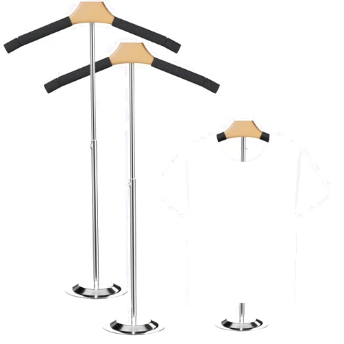 Gonoce Adjustable T Shirt Display for Adult, Flexible Shoulder Stand, Portable Hanging Metal Clothes Display, Hanger Rack for Shirt Clothing Coat Retail, Height 15.6-27.6 Inch (2Pcs Black)