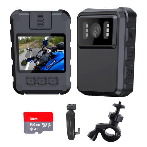 FOUKWAKC 1080P Body Camera, Body Mounted Video Camera Built-in 64GB, Personal Wearable Cam with 2.0” Screen, IR Night Vision, IP65, Bodycam for Civilians(NO WiFi NO APP)