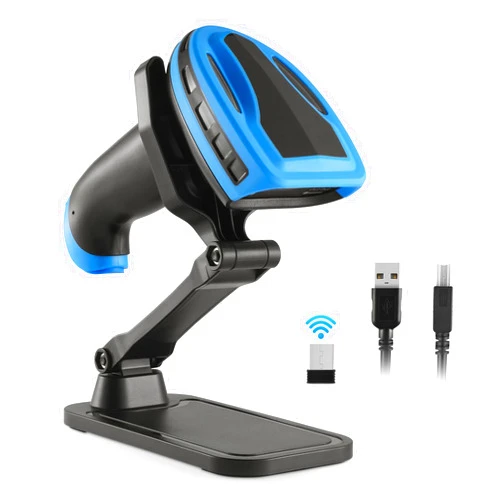 JRHC Barcode Scanner Wireless, Rechargeable 1D Laser Bar Code Scanners, Handheld Barcode Scanner Versatile 2 in 1 2.4Ghz Wireless and USB 2.0 Wired