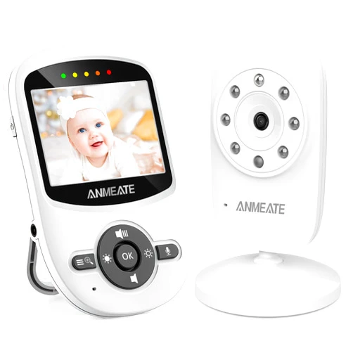 ANMEATE Video Baby Monitor with Digital Camera, Digital 2.4Ghz Wireless Video Monitor with Temperature Monitor, 960ft Transmission Range, 2-Way Talk, Night Vision, High Capacity Battery（1 camera）