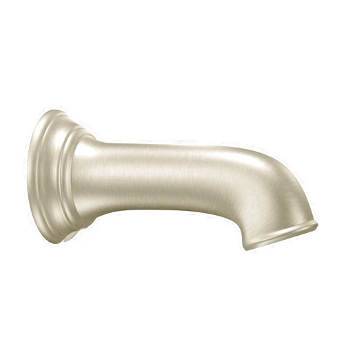 Moen Brushed Nickel Replacement 7.25-Inch Nondiverter Tub Spout, 3858BN