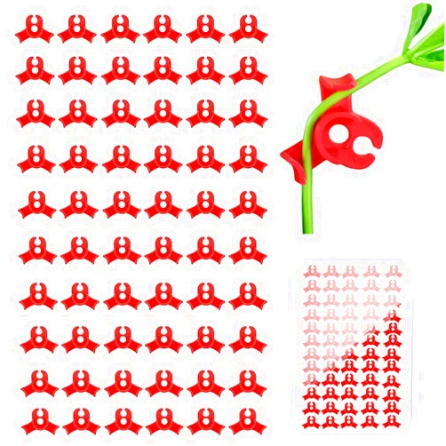 Linastu 60PCS Plant Training Clips, 90 Degrees Bud Trainer Clips Low Stress Training Clips Bud Bender for Plant Gardening (Red)