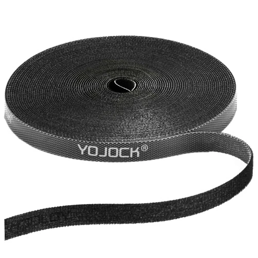 YOJOCK 32.8Ft x 0.39In Adjustable Cable Straps- YOJOCK Reusable Nylon Securing Cord Ties 0.39 inch Wide Cable Ties Hook and Loop Securing Strap for Cable Tidy, Wire Management, Cord Organiser, Black