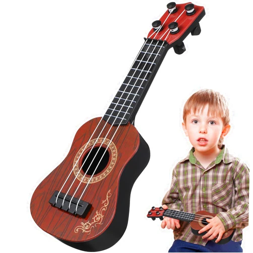 Kisangel 1pc Wooden Kids Ukulele Toy Toddler Guitar Classical Instrument Ukulele Musical Toy for Preschool Children (Brown)