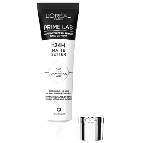 L'ORÉAL PARIS L'Oreal Paris Prime Lab Up to 24H Matte Setter Face Primer Infused with Salicylic Acid to Grip and Extend Makeup with a No Shine Finish, 1.01 Fl Oz