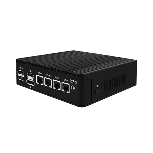 HUNSN Micro Firewall Appliance, Mini PC, OPNsense, VPN, Router PC, Intel Alder Lake-N 12th Gen N100, RJ58, GPIO, TF Slot, HDMI, DP, 4 x 2.5GbE I226-V, 16G DDR5 RAM, 128G SSD