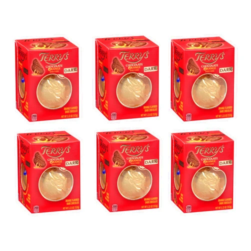 Smiling Sweets Terry's Dark Chocolate Orange - Pack of 6-5.53oz Boxes - Naturally Flavored - Break and eat the slices