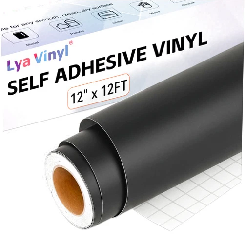 Lya Vinyl Matte Black Permanent Vinyl, 12