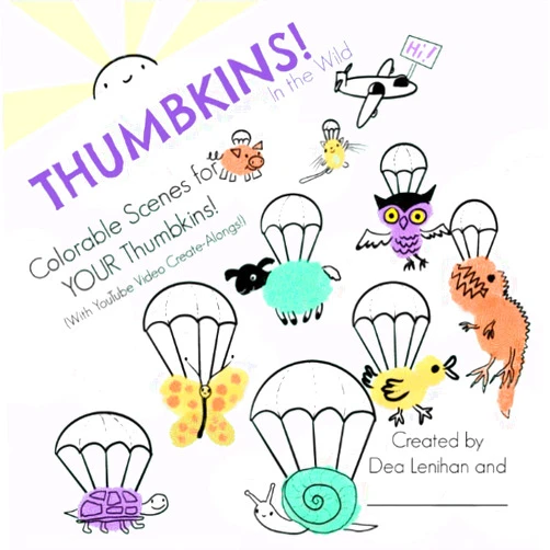 Dea Lenihan Thumbkins in the Wild!: Crazy-Cute Colorable Scenes for YOUR Thumbprint Critters