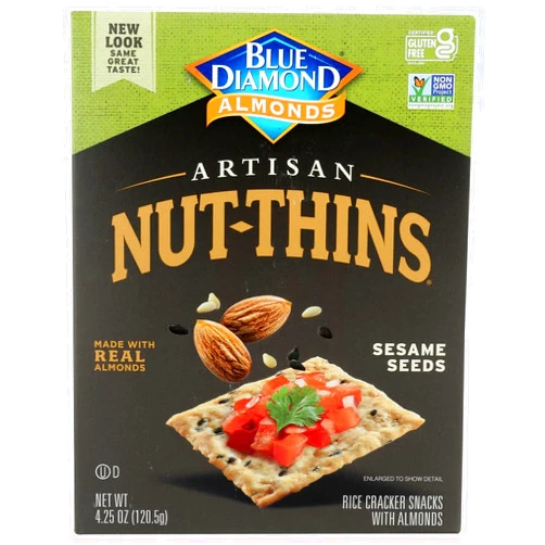 Blue Diamond Nut-Thins Artisan Nut-Thins, Sesame Seed 4.25 oz(Pack of 3)