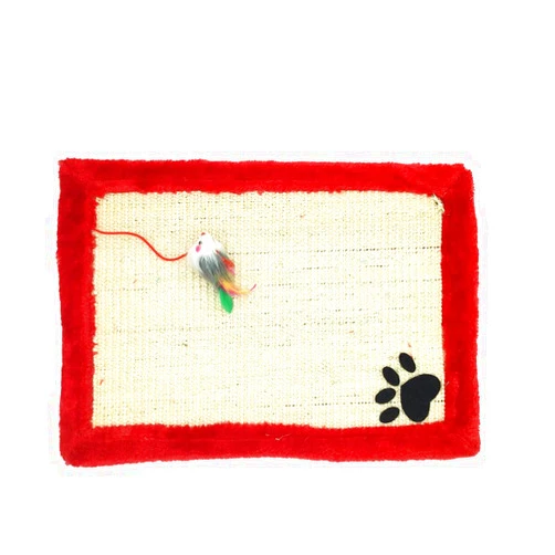 Shelltech Natural Sisal Cat Scratcher Mat, Durable Sisal Cat Scratcher Pad with Interactive Mouse Toy (17.7
