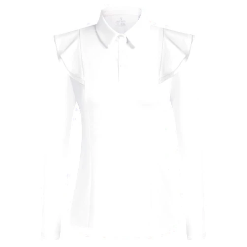 JACK SMITH Womens Long Sleeve Golf Polo Shirt Ruffles Moisture Wicking Tennis Athletic Shirts Button Up