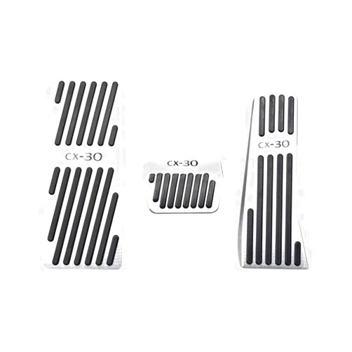 Camodifi 3Pcs Aluminum Pads Brake Gas Pedal Foot Rest Pedal Pad Cover for Mazda 3 CX-30 CX30 2019 2020